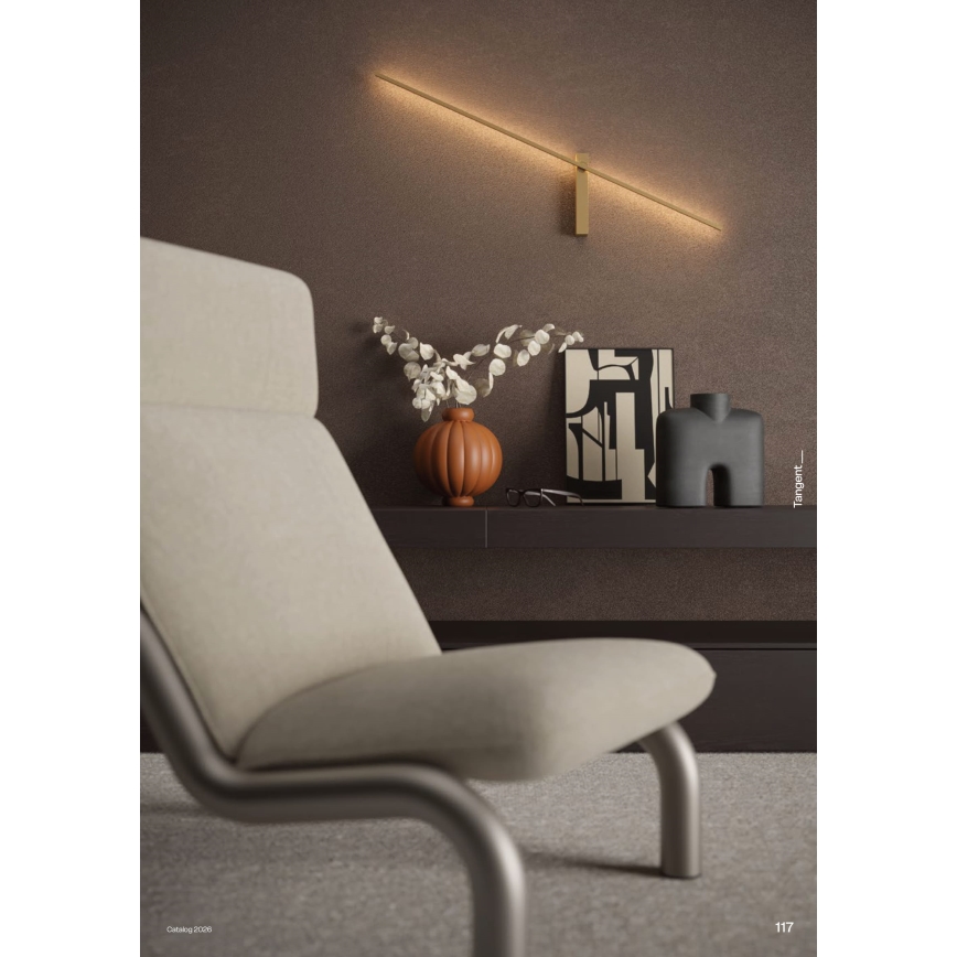 Redo 01-4672 - LED nástenné svietidlo TANGENT LED/6W/230V 2700/2850/3000K CRI 90 zlaté