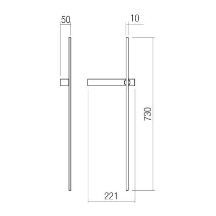 Redo 01-4673 - LED Nástenné svietidlo TANGENT LED/6W/230V 2700/2850/3000K 73 cm CRI 90 čierna