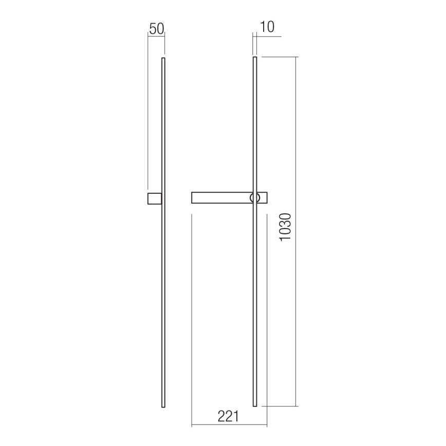 Redo 01-4675 - LED nástenné svietidlo TANGENT LED/9W/230V 2700/2850/3000K 73 cm CRI 90 čierna