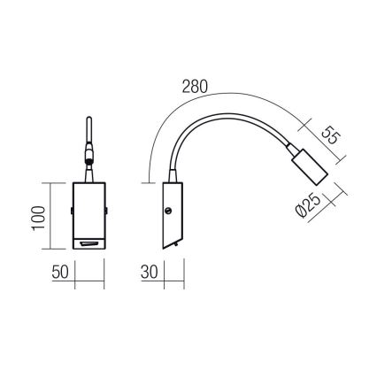 Redo 01-4802 - LED flexibilná lampička HELLO LED/3W/230V bronzová