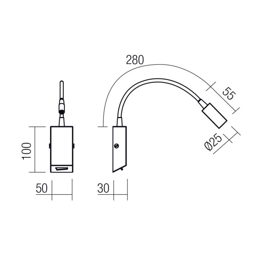 Redo 01-4802 - LED flexibilná lampička HELLO LED/3W/230V bronzová