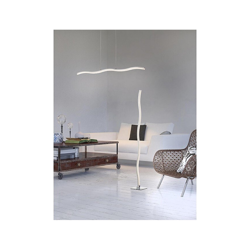 Redo 01-893 - Závesný LED luster PULSE na lanku LED/23,1W/230V, matný chróm