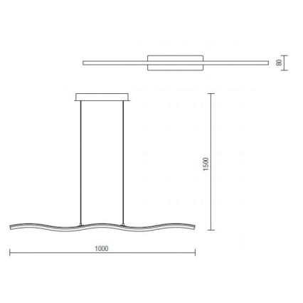 Redo 01-893 - Závesný LED luster PULSE na lanku LED/23,1W/230V, matný chróm
