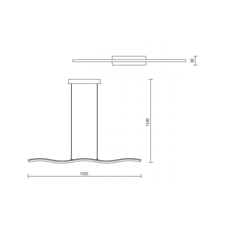 Redo 01-893 - Závesný LED luster PULSE na lanku LED/23,1W/230V, matný chróm