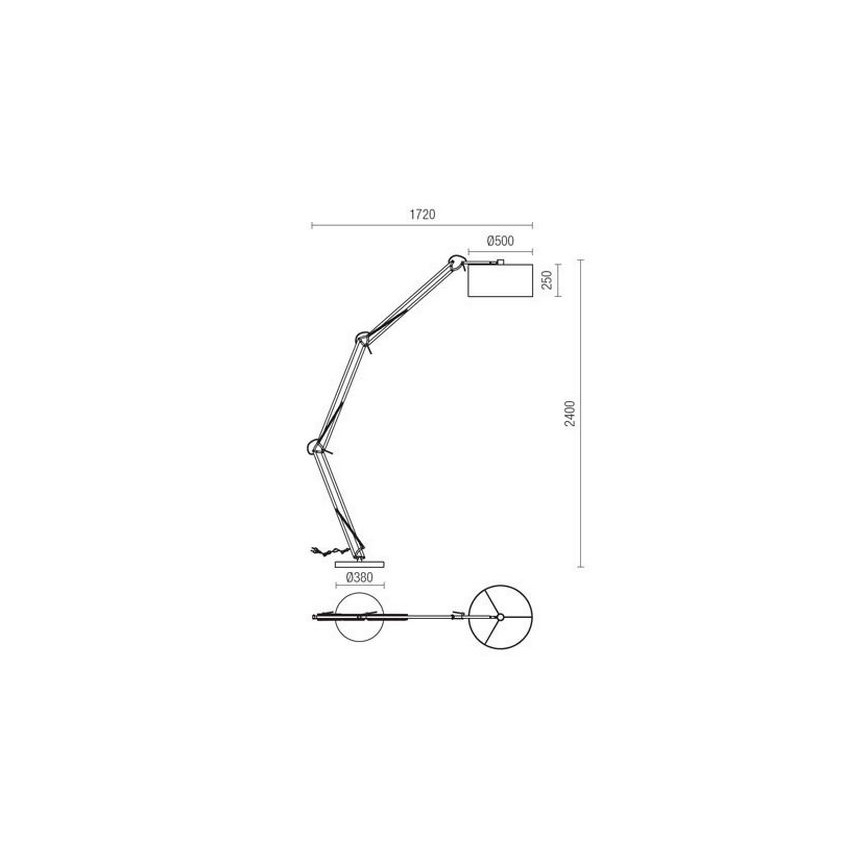 Redo 02-385 - Stojacia lampa AZAR 1xE27/42W/230V biela/chróm