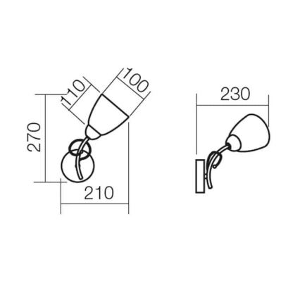 Redo 02-649 - Nástenná lampa NOELLA 1xE14/28W/230V mosadz