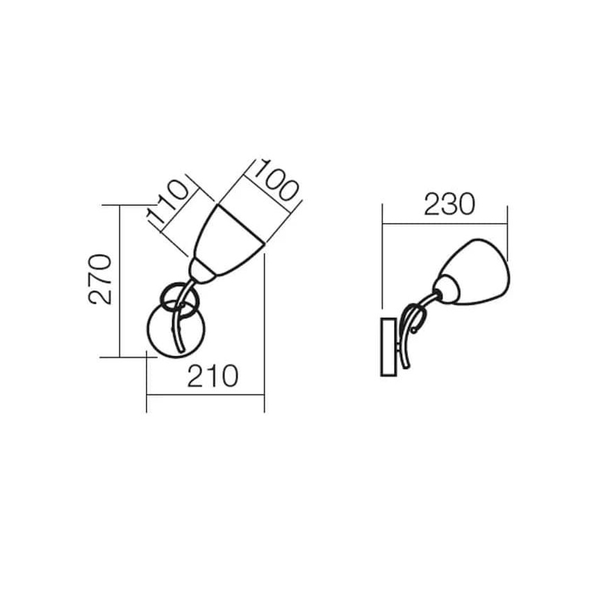 Redo 02-649 - Nástenná lampa NOELLA 1xE14/28W/230V mosadz