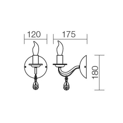 Redo 02-709 - Nástenné svietidlo FABIOLA 1xE14/28W/230V