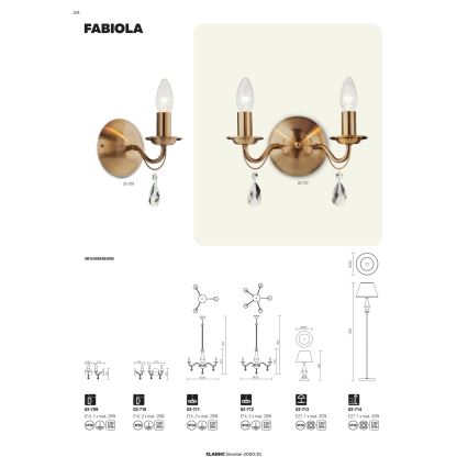 Redo 02-710 - Nástenná lampa FABIOLA 2xE14/28W/230V