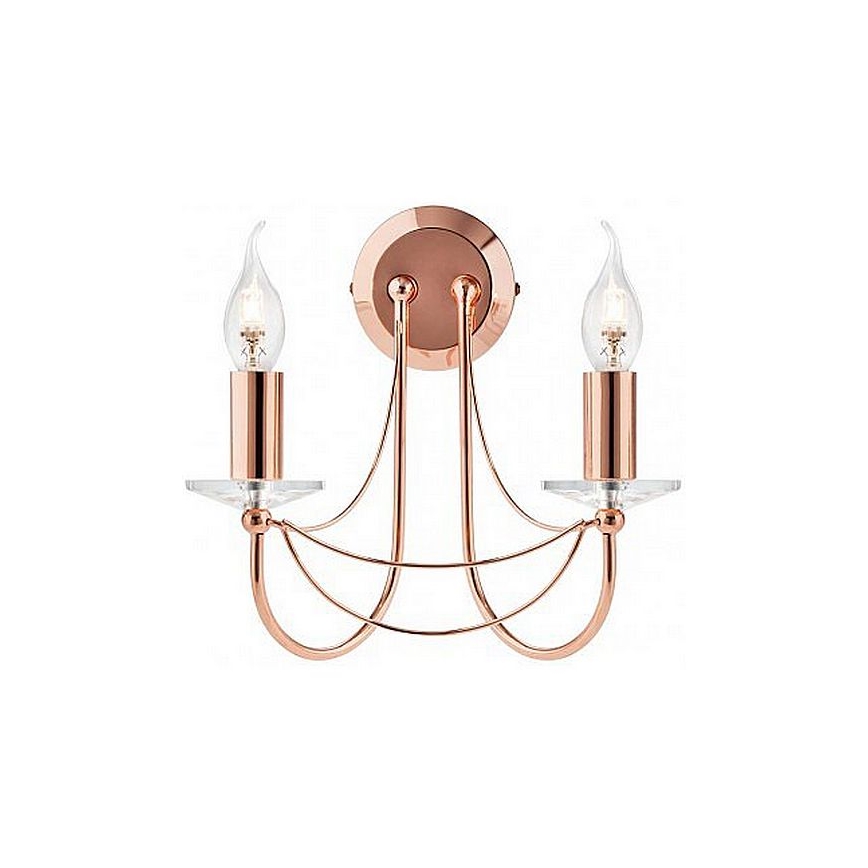 Redo 02-859 - Nástenná lampa ARIEL 2xE14/28W/230V meď