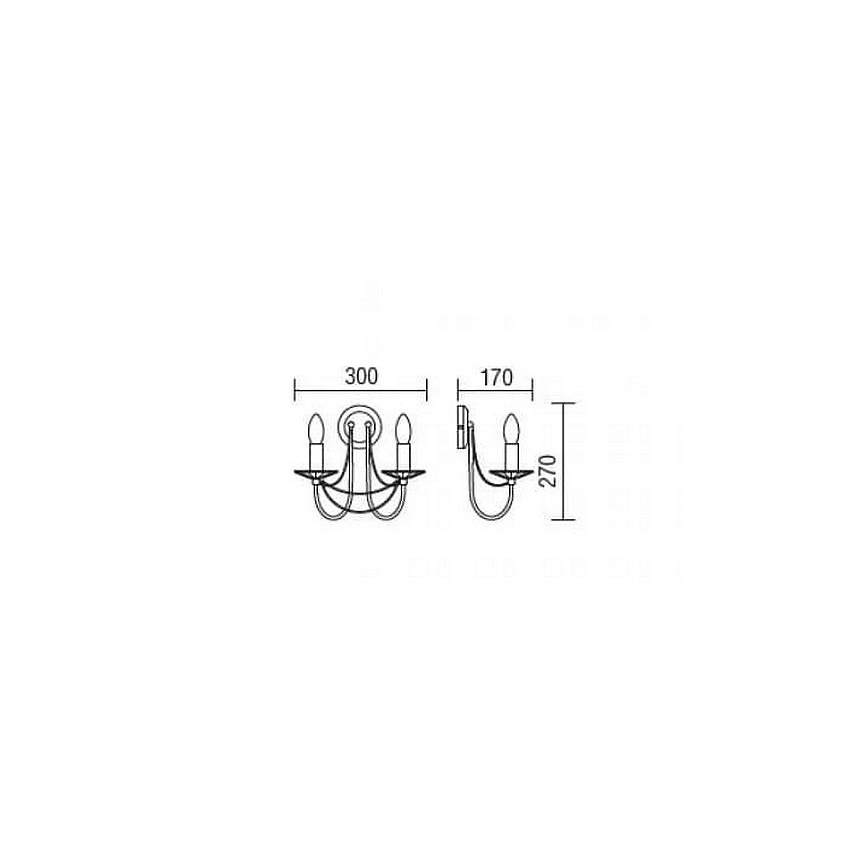 Redo 02-859 - Nástenná lampa ARIEL 2xE14/28W/230V meď