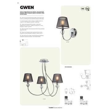 Redo 02-953 - Nástenná lampa GWEN 1xE14/28W/230V