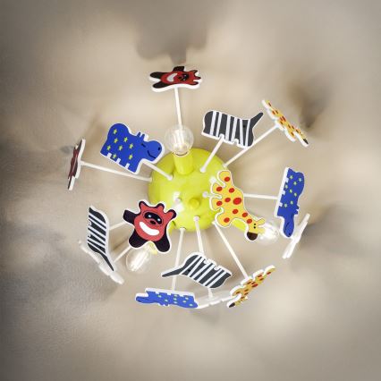 Redo 04-514 - Detské stropné svietidlo SAFARI 3xE14/28W/230V priemer 41 cm pestrofarebné
