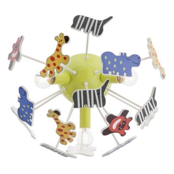 Redo 04-514 - Detské stropné svietidlo SAFARI 3xE14/28W/230V priemer 41 cm pestrofarebné