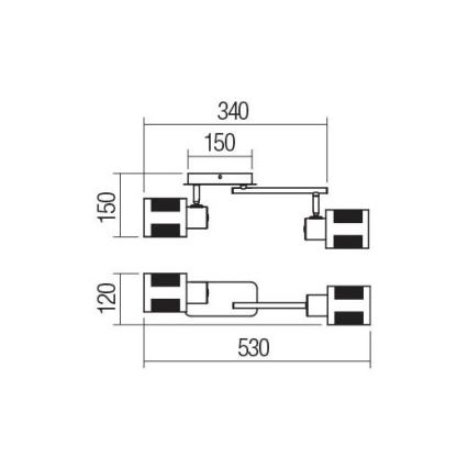 Redo 04-520 - Stropné svietidlo BASKET 2xE27/42W/230V bronz