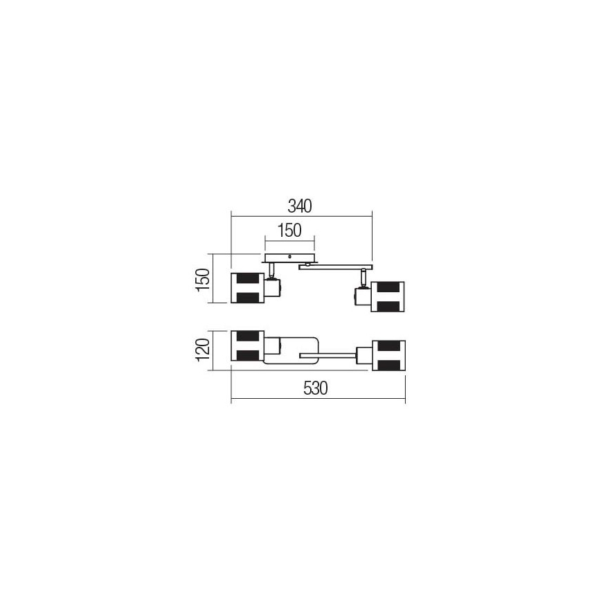 Redo 04-520 - Stropné svietidlo BASKET 2xE27/42W/230V bronz