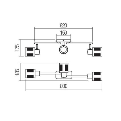 Redo 04-521 - Prisadený luster BASKET 3xE27/42W/230V bronz