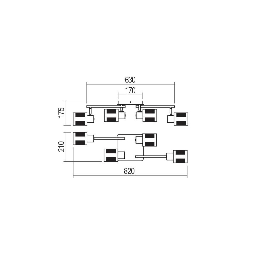 Redo 04-522 - Prisadený luster BASKET 4xE27/42W/230V bronz