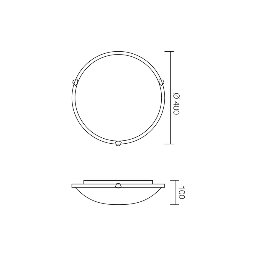 Redo 05-393 - Stropné svietidlo VIRGINIA 2xE27/42W/230V priemer 40 cm sivé
