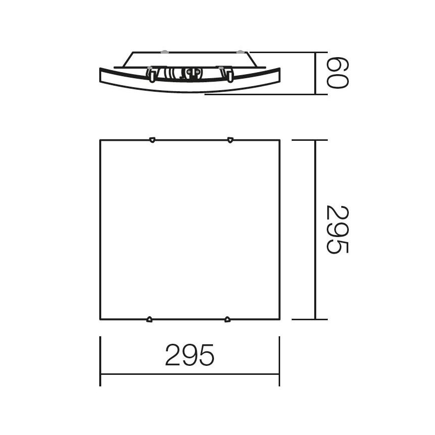 Redo 05-812 - Stropné svietidlo SHAKE 1xE27/42W/230V 29,5x29,5 cm biele