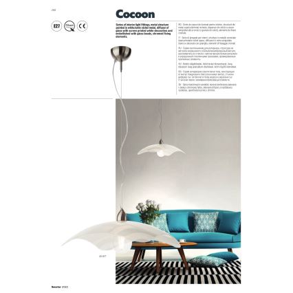 Redo 05-877 - Závesné svietidlo na lankách COCOON 1xE27/42W/230V krémové