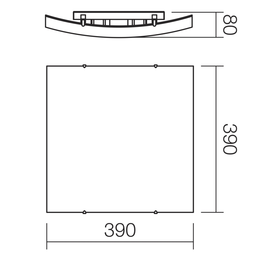 Redo 05-905 - Stropné svietidlo ISIDE 2xE27/42W/230V 39x39 cm číre