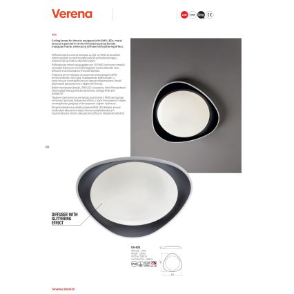 Redo 05-922 - LED Stropné svietidlo VERENA LED/24W/230V antracit
