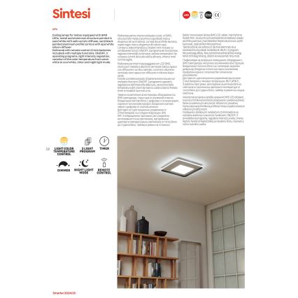 Redo 05-959 - LED Stmievateľné stropné svietidlo SINTESI LED/45W/230V pr. 45 cm 3000-6000K + diaľkové ovládanie