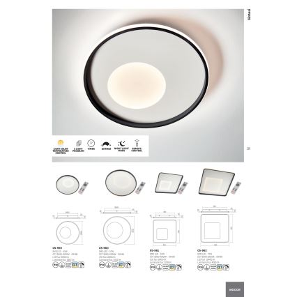 Redo 05-959 - LED Stmievateľné stropné svietidlo SINTESI LED/45W/230V pr. 45 cm 3000-6000K + diaľkové ovládanie