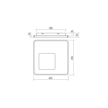Redo 05-961 - LED Stmievateľné stropné svietidlo SINTESI LED/53W/230V 45x45 cm 3000-6000K + diaľkové ovládanie