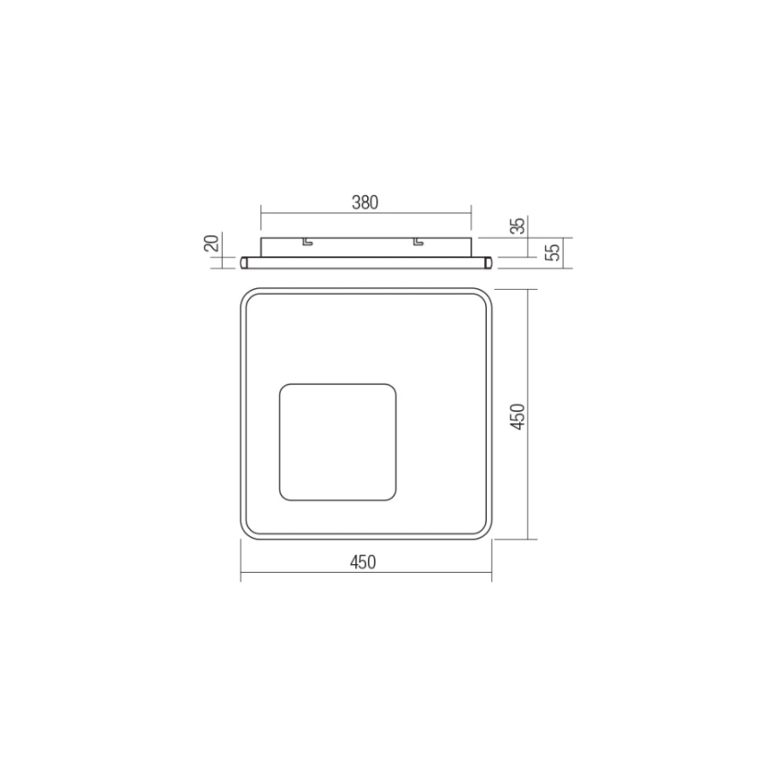 Redo 05-961 - LED Stmievateľné stropné svietidlo SINTESI LED/53W/230V 45x45 cm 3000-6000K + diaľkové ovládanie