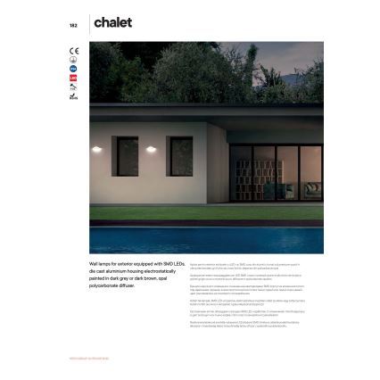 Redo 90001 - LED vonkajšie nástenné svietidlo CHALET LED/8W/230V IP54