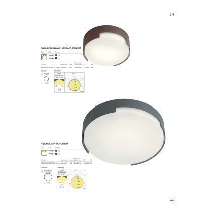 Redo 90004 - LED Vonkajšie stropné svietidlo SKOR LED/12W/230V IP54 hnedá