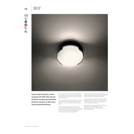 Redo 90005 - LED vonkajšie stropné svietidlo SKOR LED/16W/230V IP54