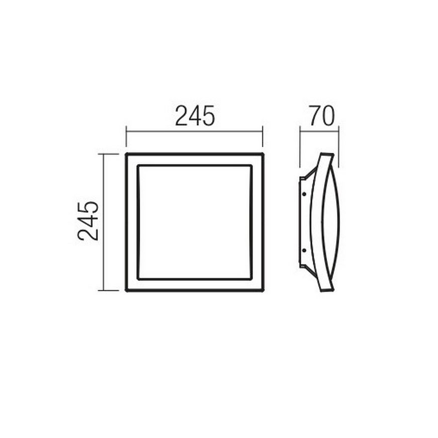 Redo 90007 - LED Vonkajšie stropné svietidlo TALLIN LED/21W/230V 24,5x24,5 cm IP54 antracit