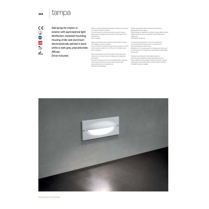 Redo 90009 - LED Vonkajšie orientačné svietidlo TAMPA LED/11W/230V IP54 biele