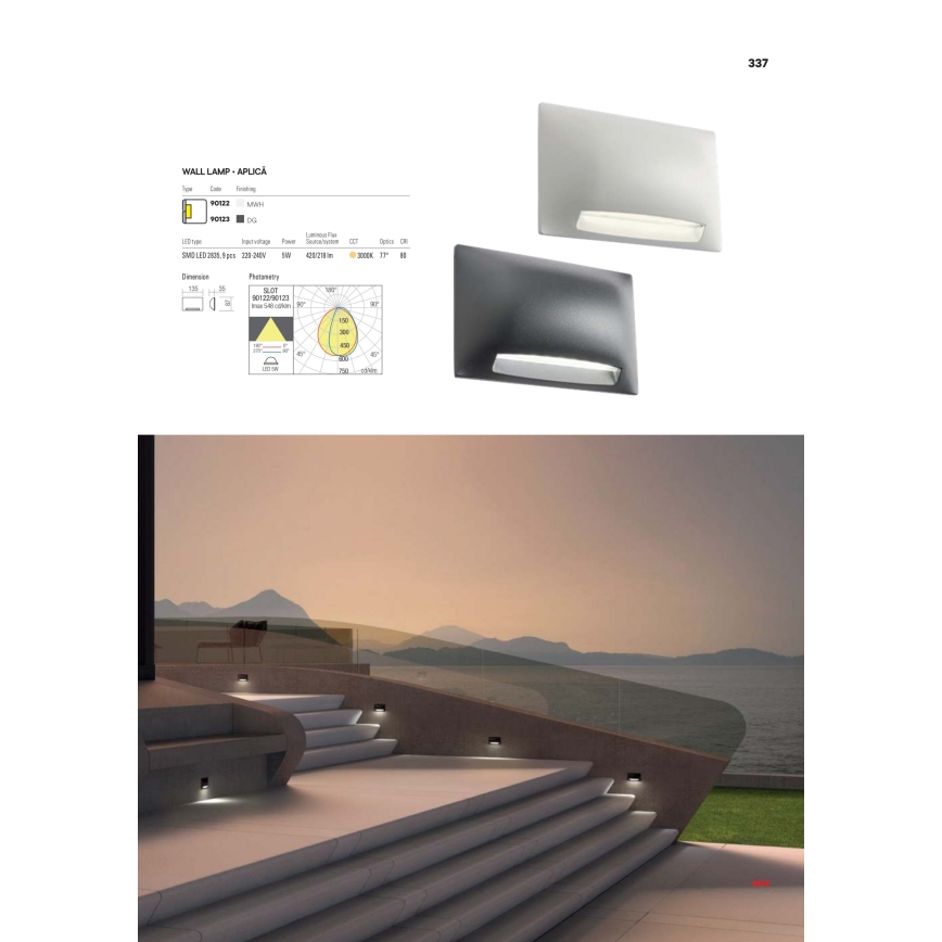 Redo 90009 - LED Vonkajšie orientačné svietidlo TAMPA LED/11W/230V IP54 biele