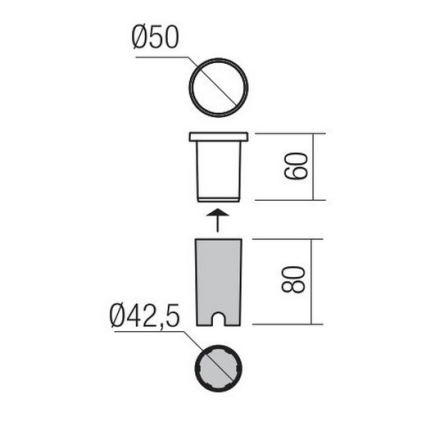 Redo 90042 - LED Vonkajšie zápustné svietidlo INCAS LED/2,3W/230V IP65