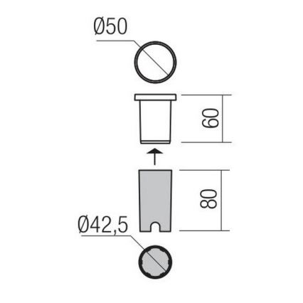 Redo 90044 - LED Vonkajšie zápustné svietidlo INCAS LED/2,3W/230V IP65