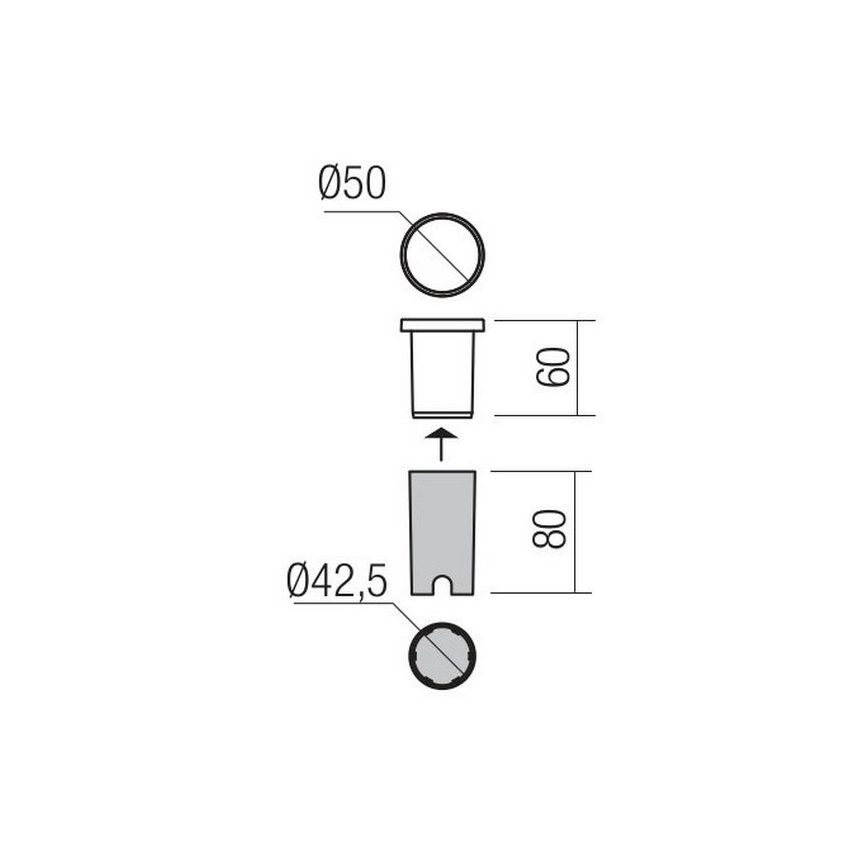Redo 90044 - LED Vonkajšie zápustné svietidlo INCAS LED/2,3W/230V IP65