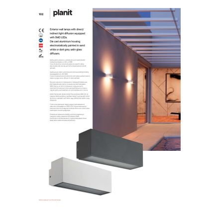 Redo 90095 - LED vonkajšie nástenné svietidlo PLANIT LED/10W/230V 3000K IP54 biela