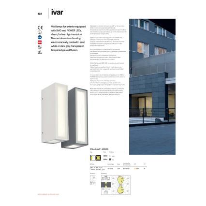 Redo 90114 - LED Vonkajšie nástenné svietidlo IVAR LED/7,6W/230V IP54 antracit