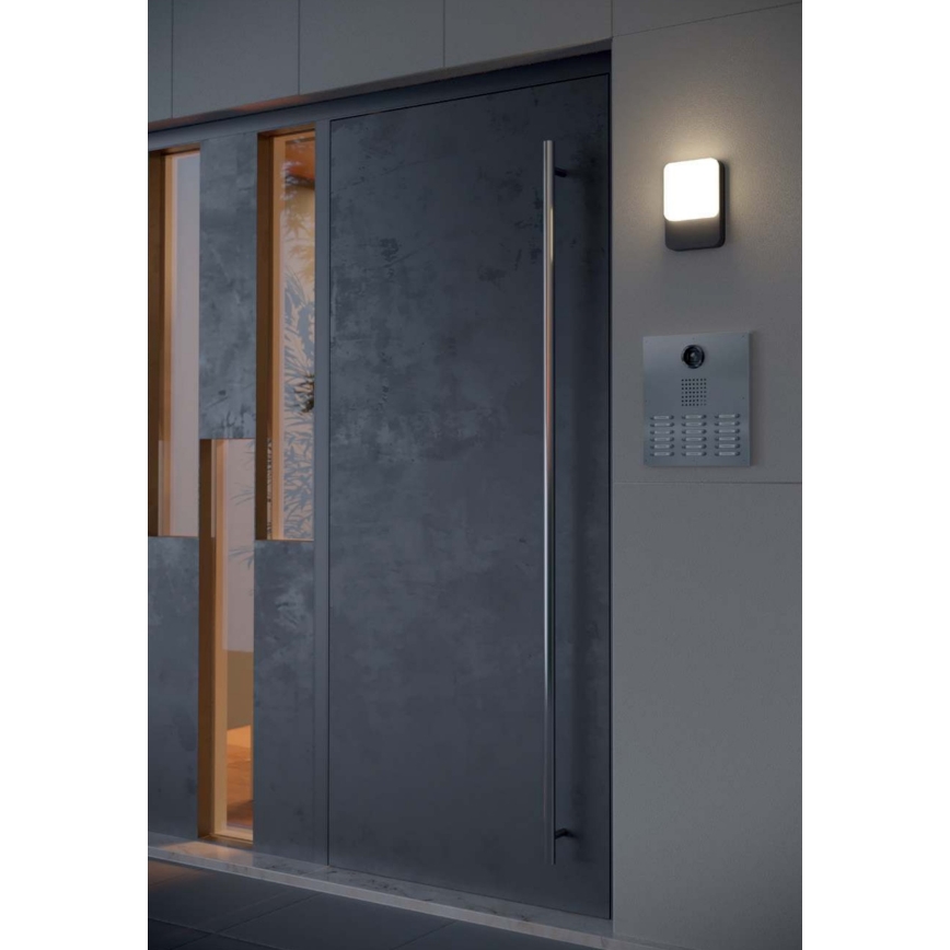 Redo 90133 - LED vonkajšie nástenné svietidlo COLIN so senzorom pohybu a súmraku LED/9W/230V 3000K IP54 antracit