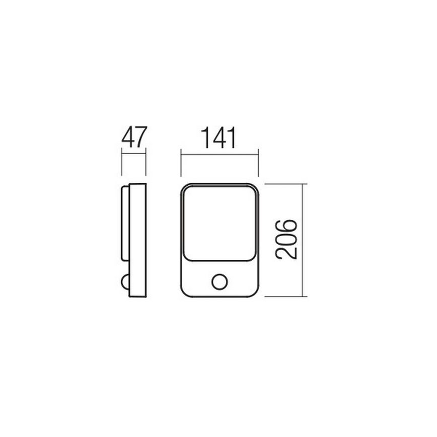 Redo 90133 - LED vonkajšie nástenné svietidlo COLIN so senzorom pohybu a súmraku LED/9W/230V 3000K IP54 antracit