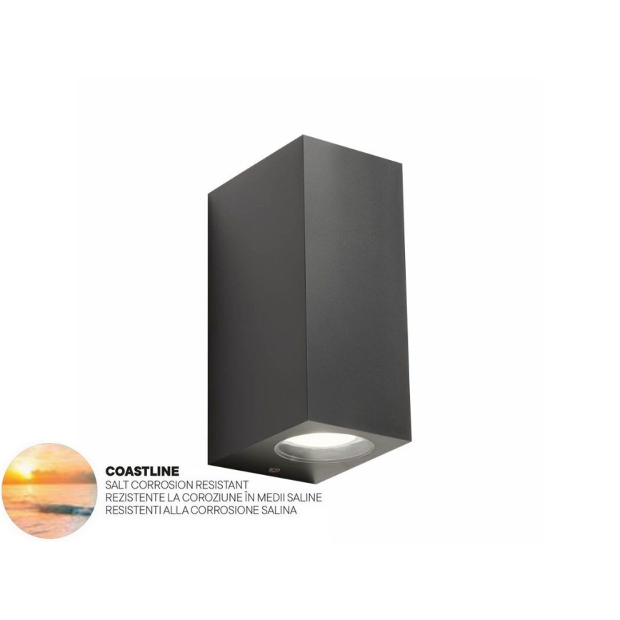 Redo 90152 - Vonkajšie nástenné svietidlo PUNTA 2xGU10/7W/230V IP44