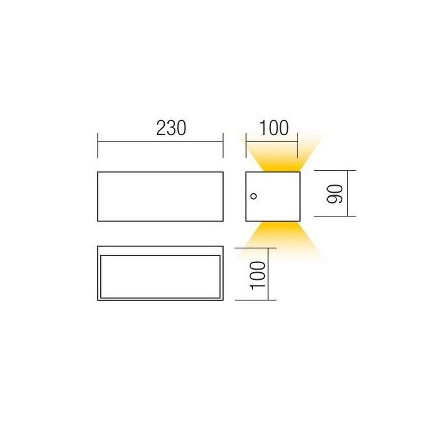 Redo 90154 - vonkajšie nástenné svietidlo LAMPRIS LED/12W/230V IP65