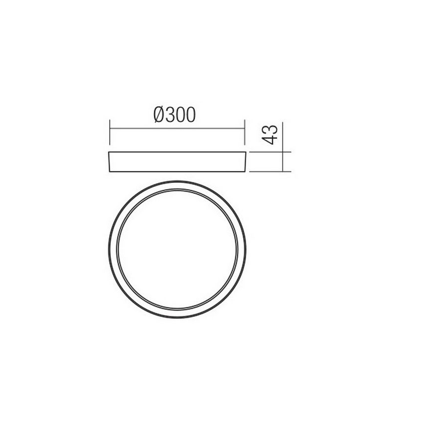 Redo 90156 - LED Vonkajšie stropné svietidlo PONZA LED/18W/230V pr. 30 cm IP65