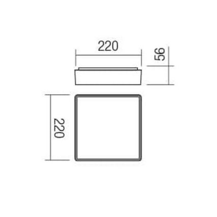 Redo 90157 - LED Vonkajšie stropné svietidlo MARINA LED/12W/230V 22x22 cm IP65 antracit