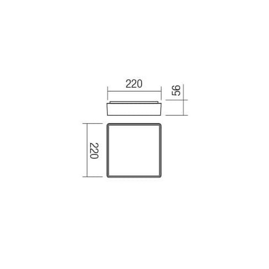 Redo 90157 - LED Vonkajšie stropné svietidlo MARINA LED/12W/230V 22x22 cm IP65 antracit
