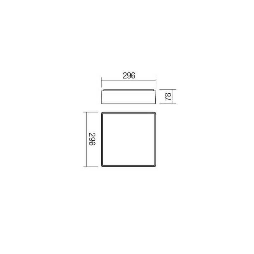 Redo 90158 - LED Vonkajšie stropné svietidlo MARINA LED/16W/230V 29,6x29,6 cm IP65 antracit